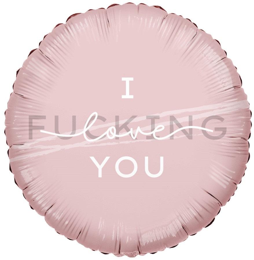 18 inch pink foil I Love You Balloon - ONE UP BALLOONS