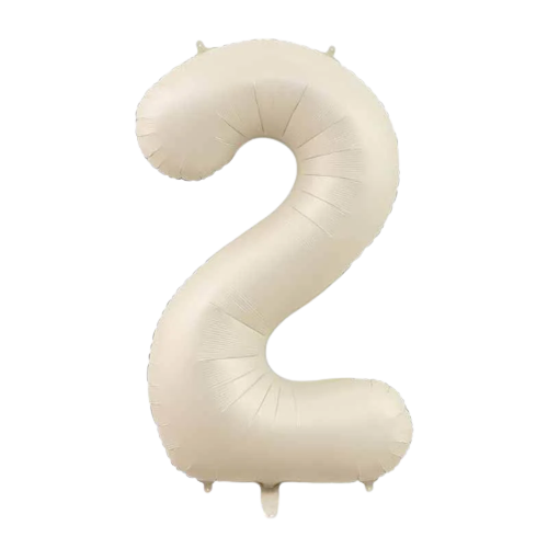 34 inch Beige Jumbo Balloon Number 2 – One Up Party Canada