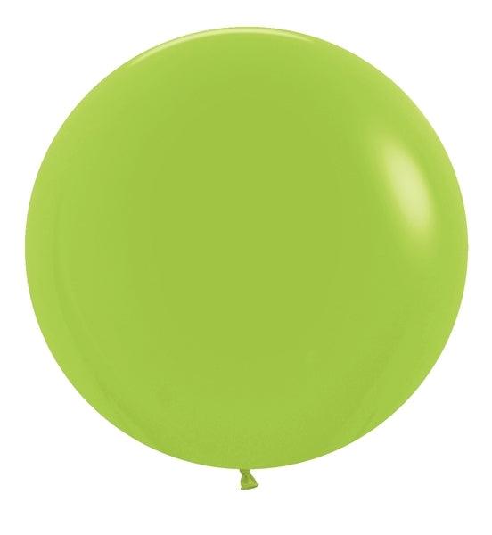 24" Lime Green helium filled with Hi Float - ONE UP BALLOONS