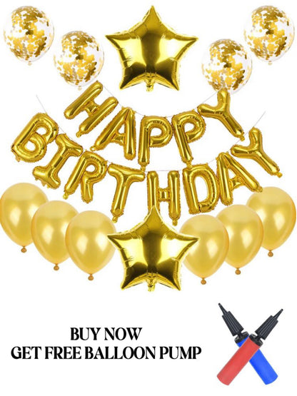 Happy Birthday Balloon Kit Classic Gold