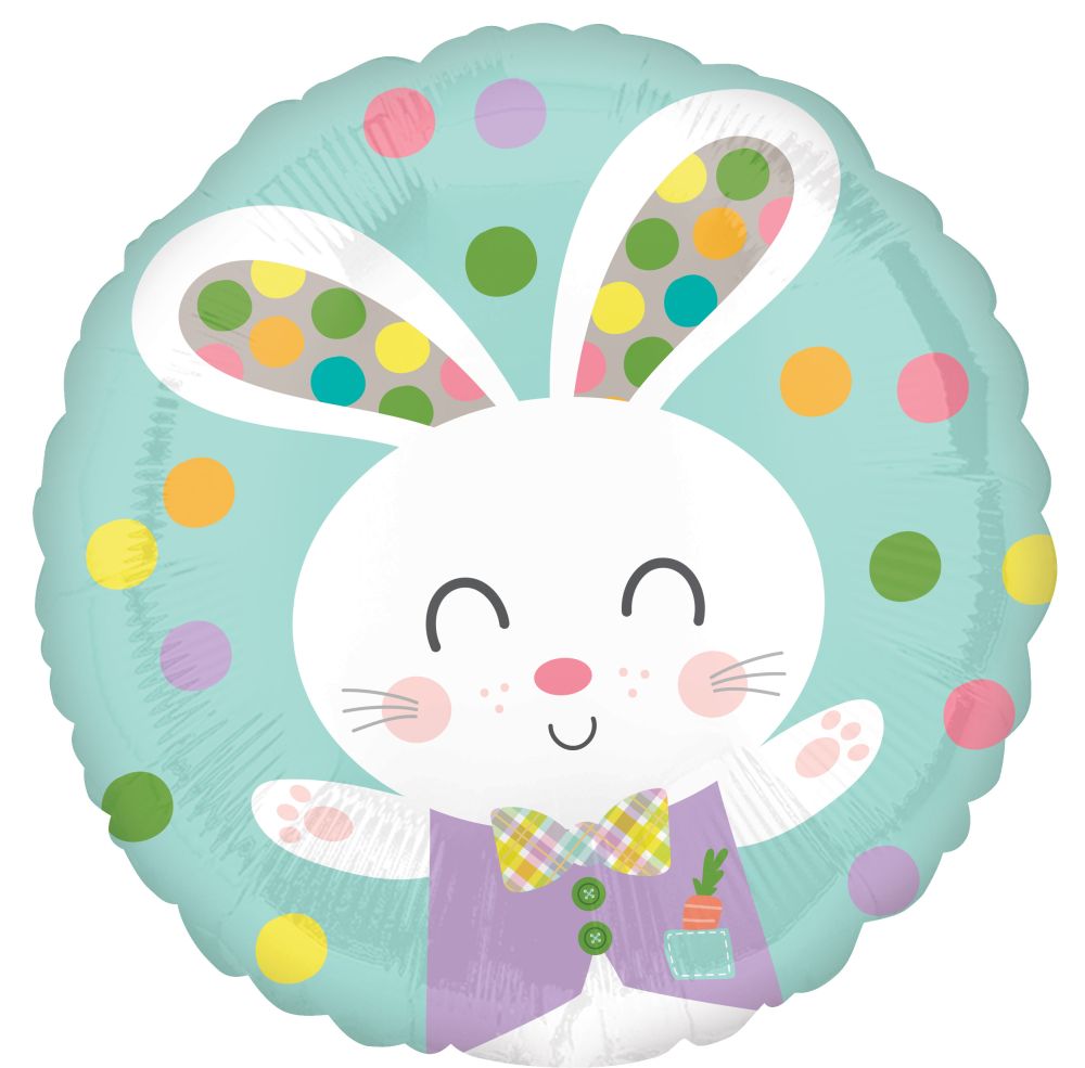 18” spotted cute rabbit foil balloon
