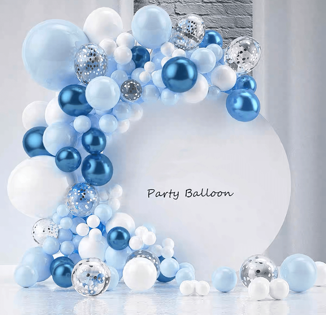 Global Shipping Ocean Blue elegant birthday anniversary celebration baby shower wedding balloon garland kit (Balloons ONLY) - ONE UP BALLOONS