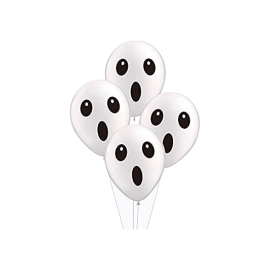 HALLOWEEN THEME - 11IN GHOST BALLOONS - BOUQUET OF 4 - ONE UP BALLOONS