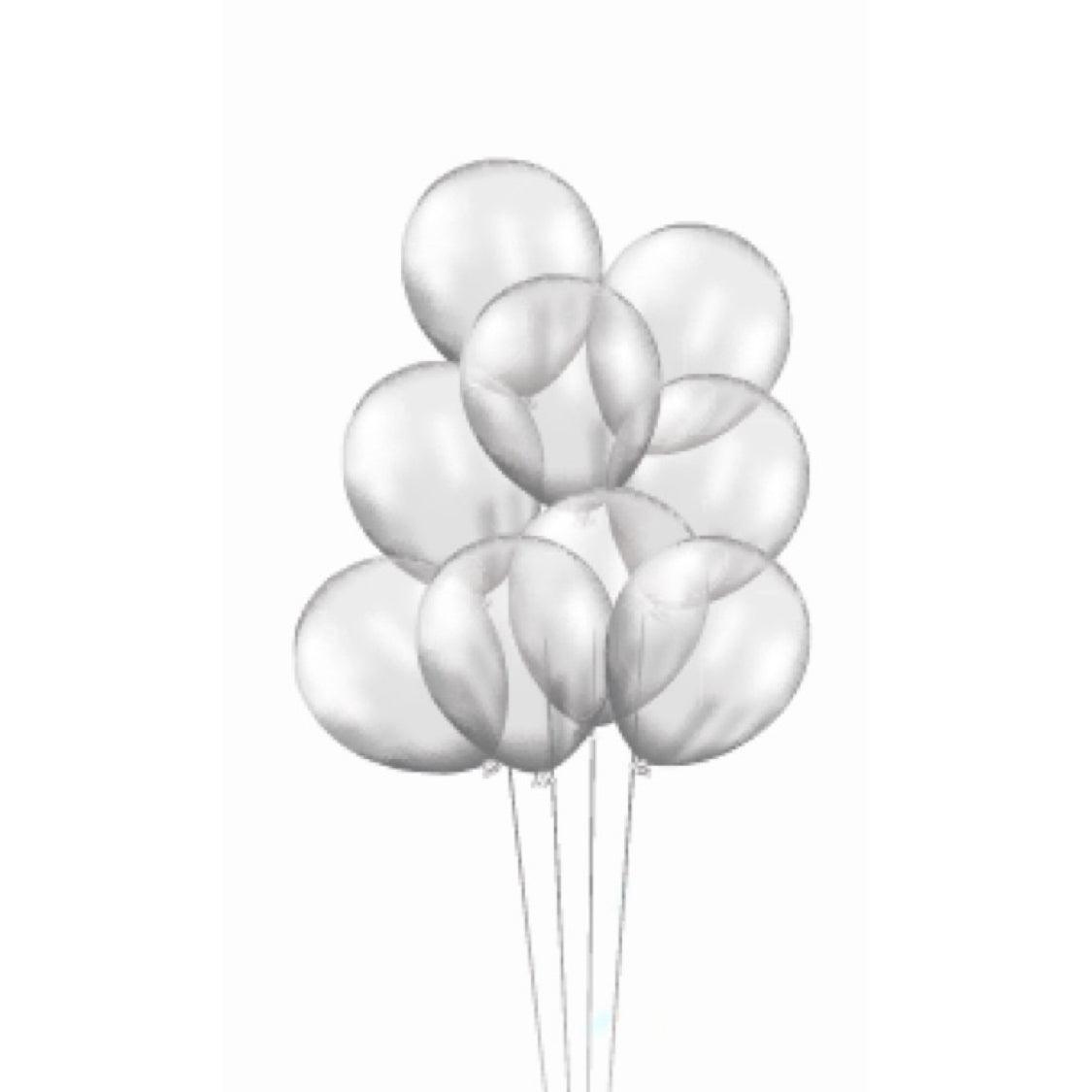 Clear latex balloon bouquet of 10 - ONE UP BALLOONS