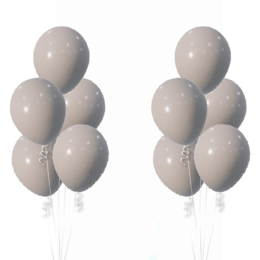 Ash grey helium balloon 2 bouquets of 5 - ONE UP BALLOONS