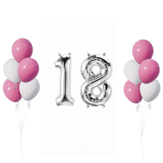 Pink Snow White birthday helium balloon bouquet set - ONE UP BALLOONS