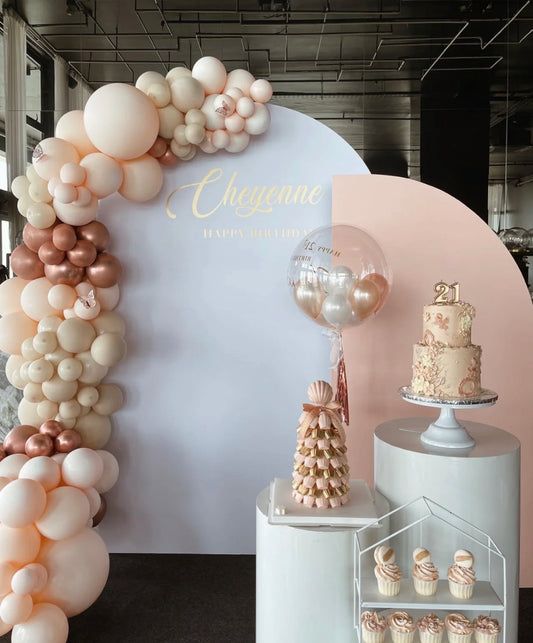 Duo customized backdrop with balloons (Price not including desserts)