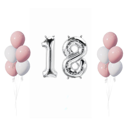 Cameo pink princess helium filled birthday balloon set - ONE UP BALLOONS