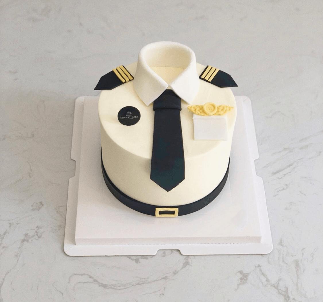 Navy theme fondant cake for birthday parties wedding anniversary celebration gift - ONE UP BALLOONS