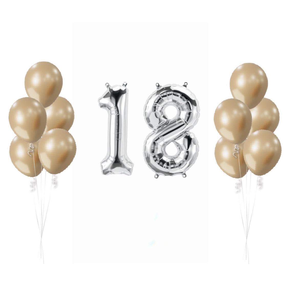 Everyone’s favourite birthday balloon bouquet set (chrome gold) - ONE UP BALLOONS