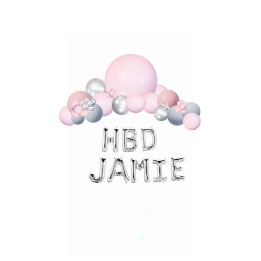 PINK CHIC - FLOATING BALLOON ARCH & FOIL LETTERS SET - ONE UP BALLOONS