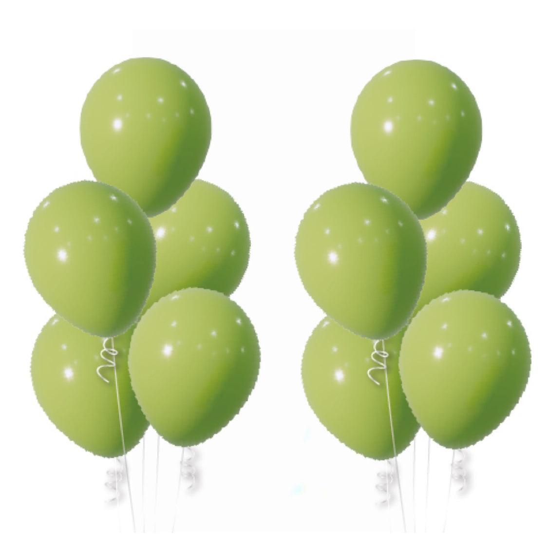 Lime green lemonade helium balloon 2 bouquets of 5 - ONE UP BALLOONS