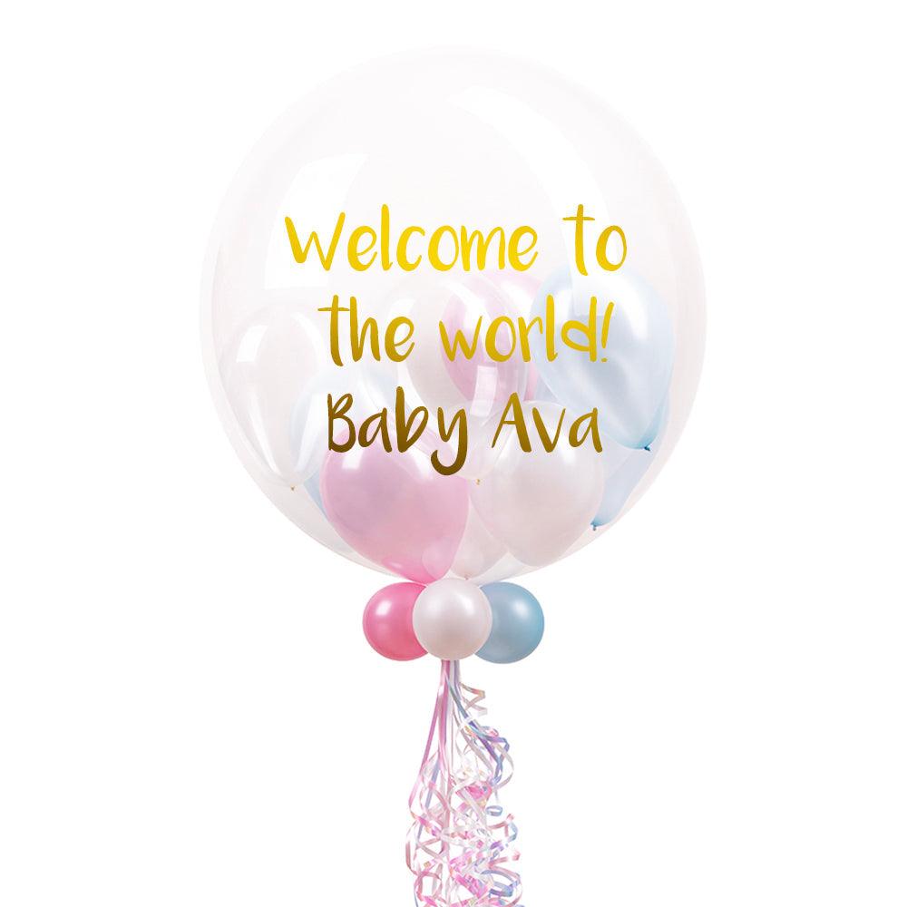 Customized Welcome To The World Baby Balloon - ONE UP BALLOONS